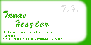tamas heszler business card